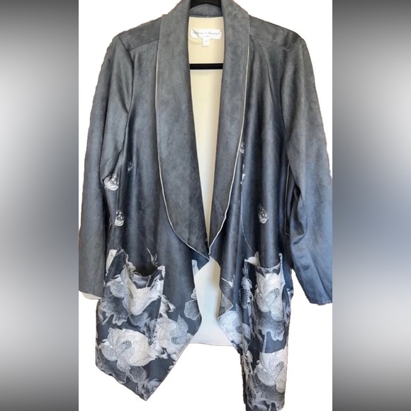 CHELSEA AND THEORDORE PLUS SIZE WOMENS JACKET FAUX SOFT LEATHER 1X LONG … - Picture 1 of 6